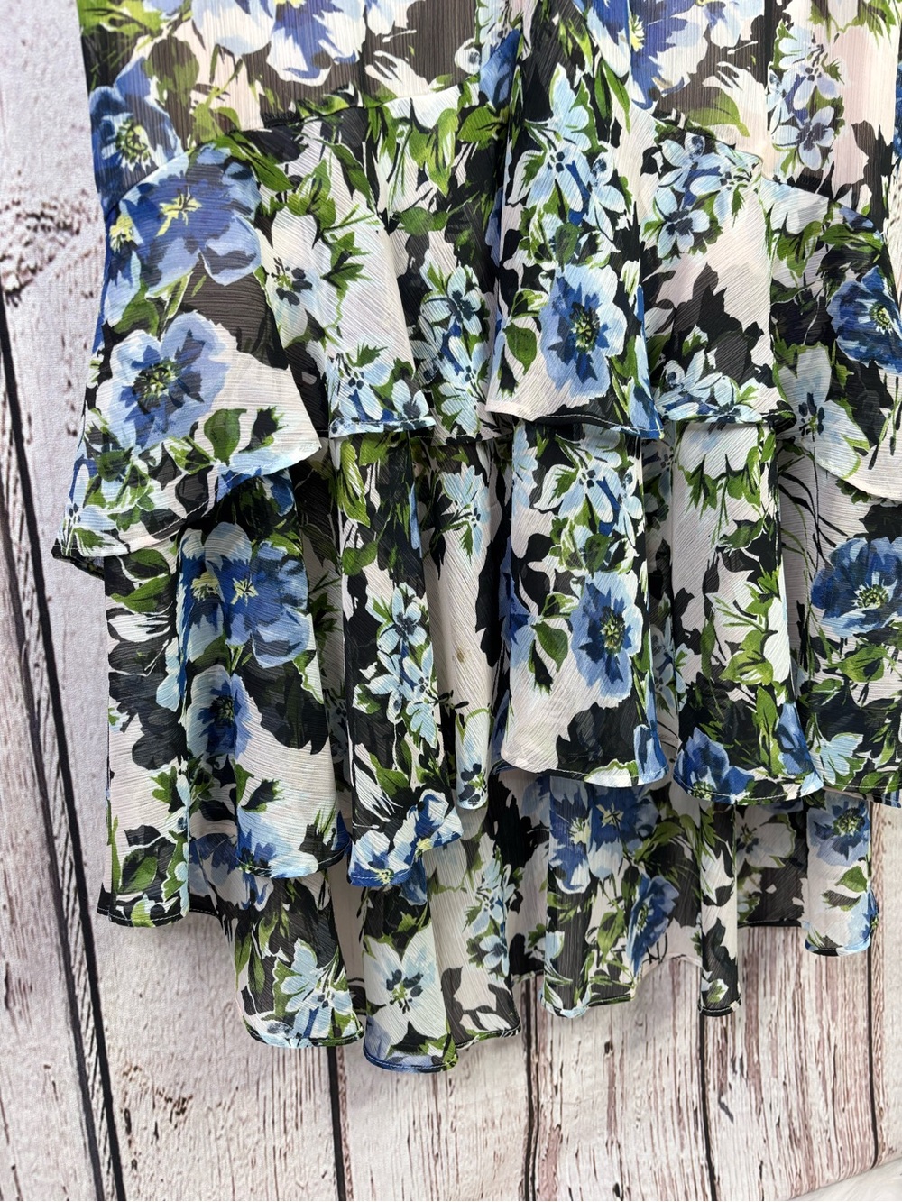 Tommy Hilfiger Women’s Size 14 Floral Print Hi-Lo Ruffle Midi Dress *Some Stains - Picture 2 of 16